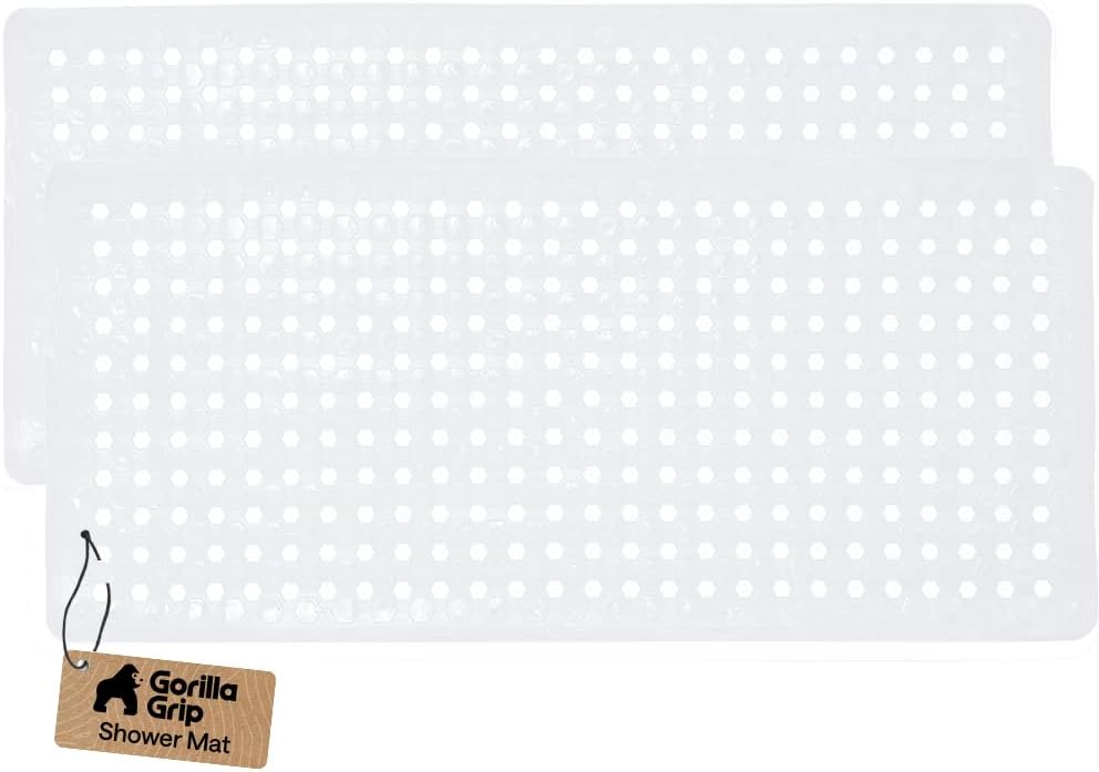 GORILLA GRIP Bath Tub Shower Mat, Bathtub Floor Liner, 35x16 Clear