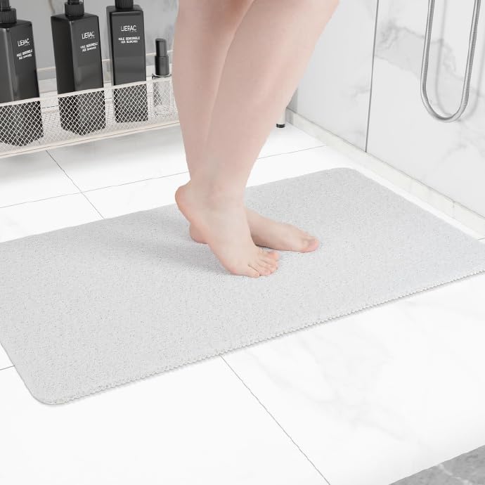 Hargiis Non Slip Bathtub Mat, Anti Slip Shower Mat, Fast Drying Bath Tub Mats, Foot Scrubber Mat, Anti Slip Mat for Tub, Floor, Bathroom, Home, Kitchen, Hotel (Grey 24"x16")