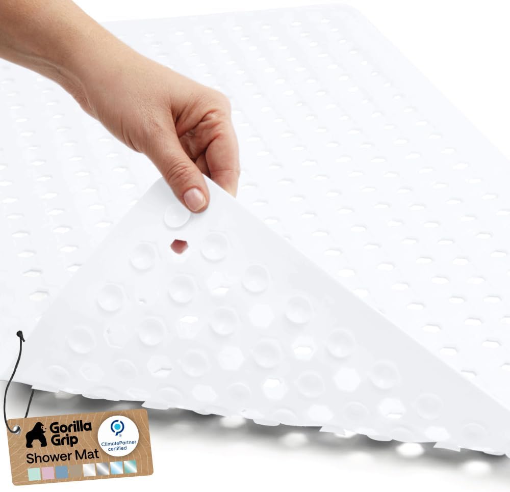 GORILLA GRIP Bath Tub Shower Mat, Bathtub Floor Liner, 35x16 Clear
