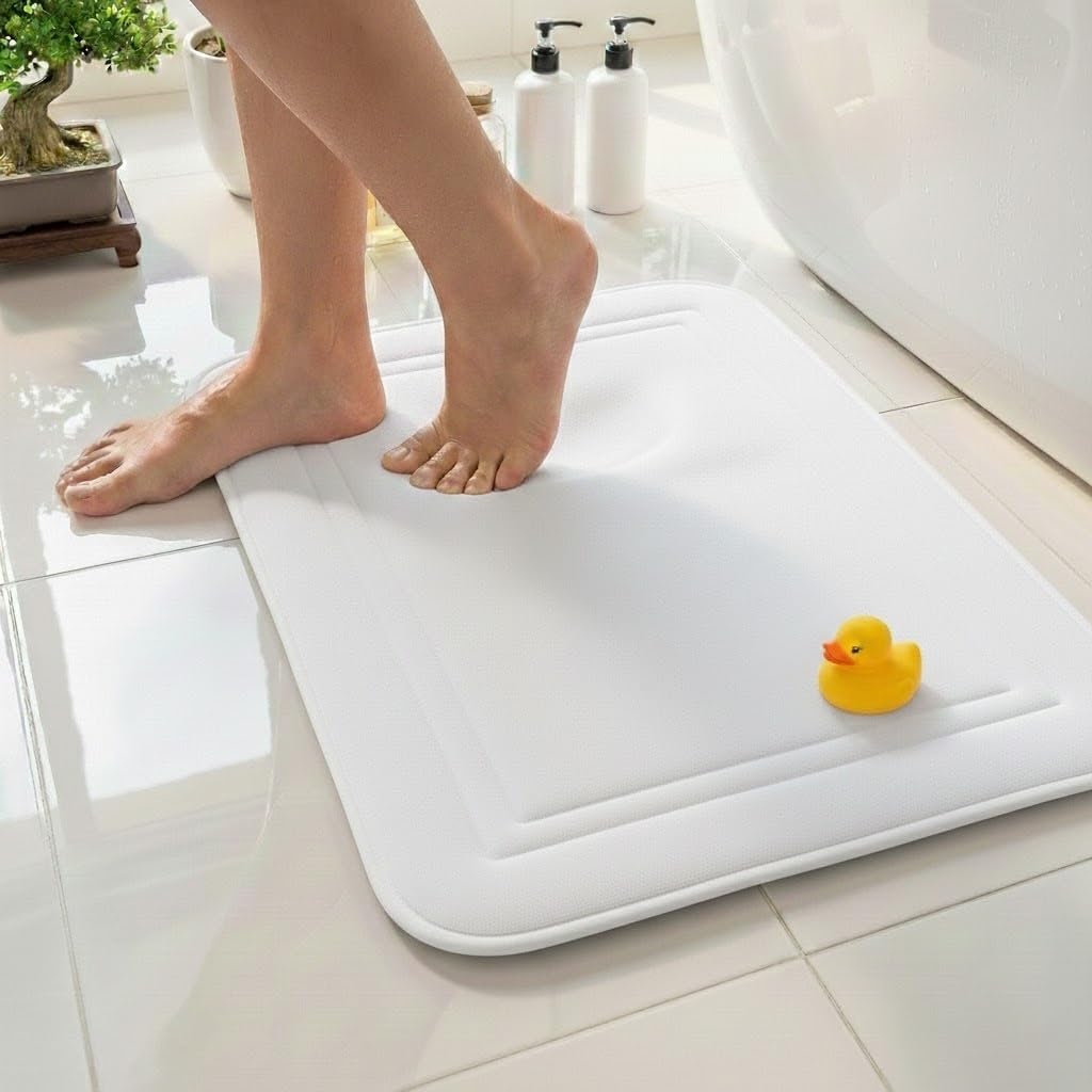 ITSOFT Memory Foam Bath Mat 31x20, Non Slip, Machine Washable, Quick Dry & Absorbent Rugs, Bath Mats for Bathroom Floor, Tub & Shower, Bathroom Rug, Sage Green