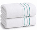 Bath Towels Set for Bathroom – Luxury 6-Piece Cotton Towels, Soft Absorbent & Quick Dry, 600 GSM Bath Towels for Bathroom, Hotel Spa Quality (White/Taupe, 6- Bath Towel Set)