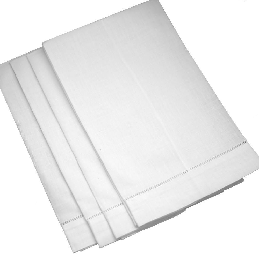 Bumblebee Linens 4 Pack 14" X 22" White Linen Tea Towels