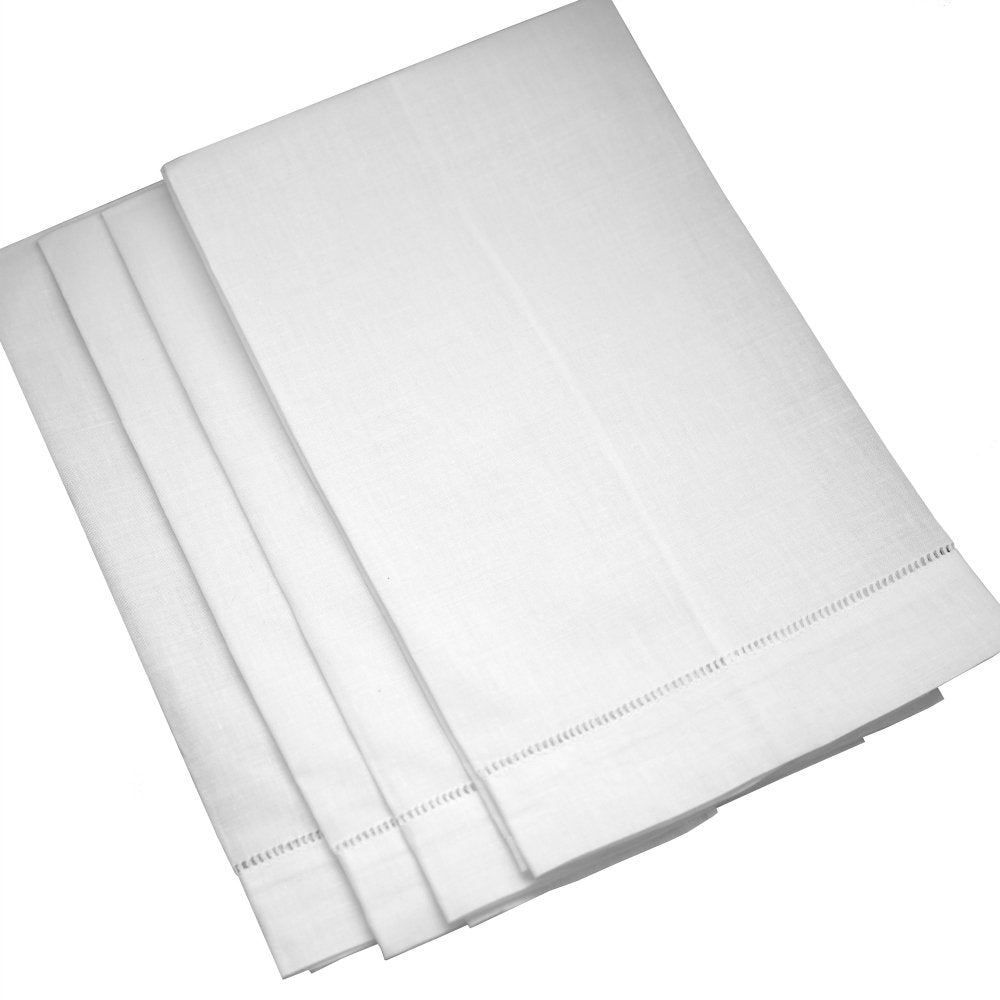 Bumblebee Linens 4 Pack 14" X 22" White Linen Tea Towels