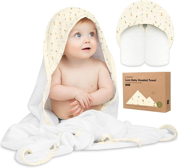 KeaBabies Hooded Baby Towel for Newborn, Baby Bath Towels (Duck, 35x35)