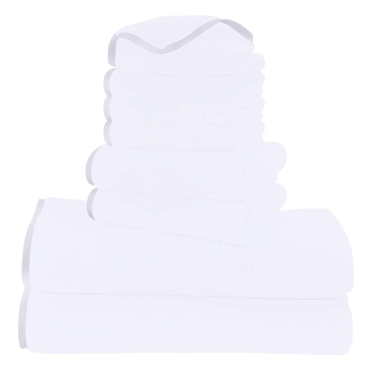 Cosy Family Microfiber 4 Pack Bath Towel Set, Lightweight and Quick Drying, Ultra Soft Highly Absorbent Towels for Bathroom, Gym, Hotel, Beach and Spa (White)