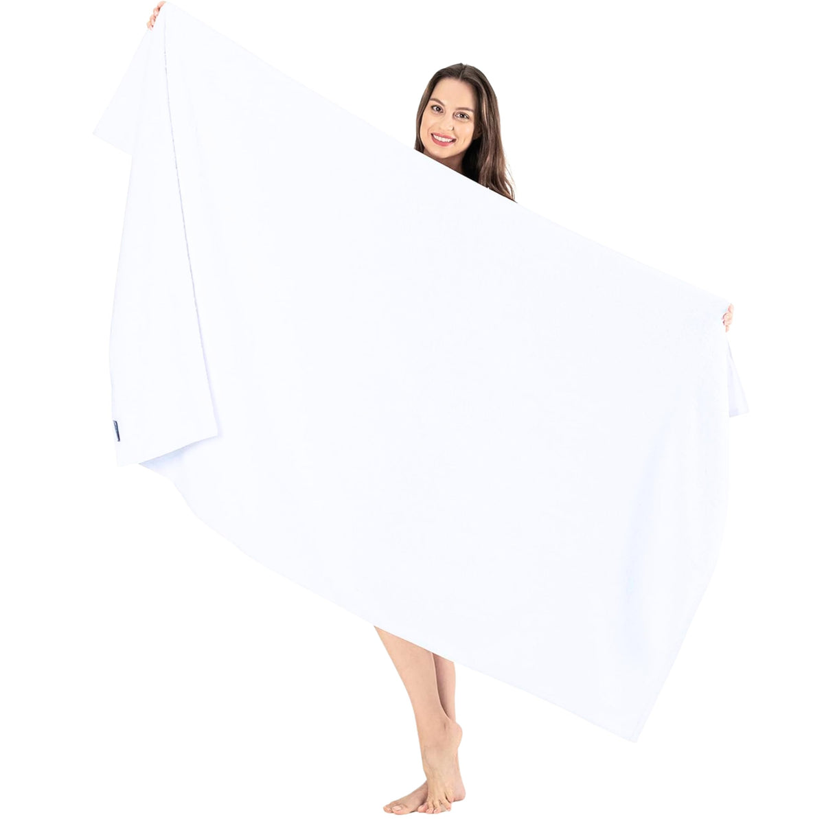 SALBAKOS 6-Piece 100% Turkish Cotton Hand Towels, 16x30 inch, White