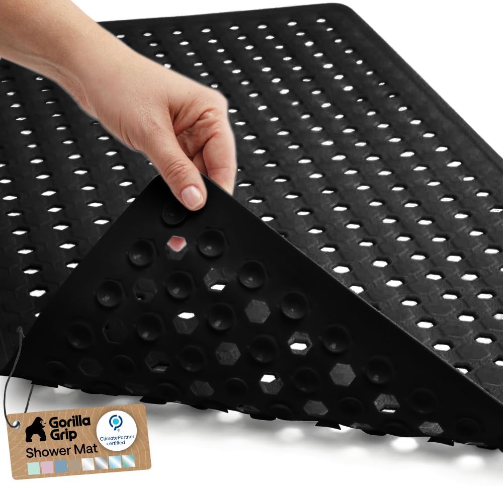 GORILLA GRIP Bath Tub Shower Mat, Bathtub Floor Liner, 35x16 Clear