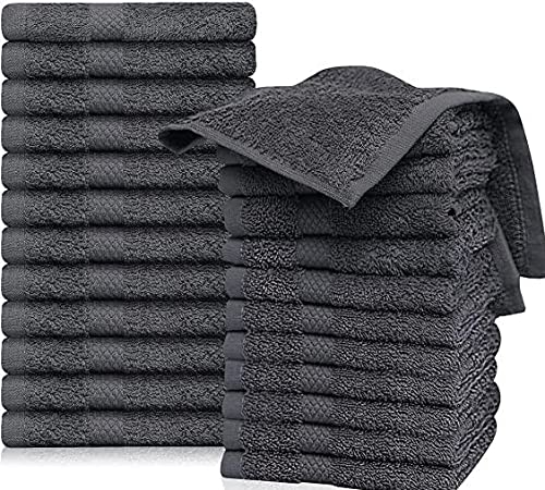 QUBA LINEN Hotel & Spa 100% Cotton Bath Towels Pack of 6, Ultra Soft, Quick Dry, Lightweight, Highly Absorbent, Perfect for Face, Hands, Spa, Gym, Hotel, Resort & Daily Use - Grey (24" x 48")