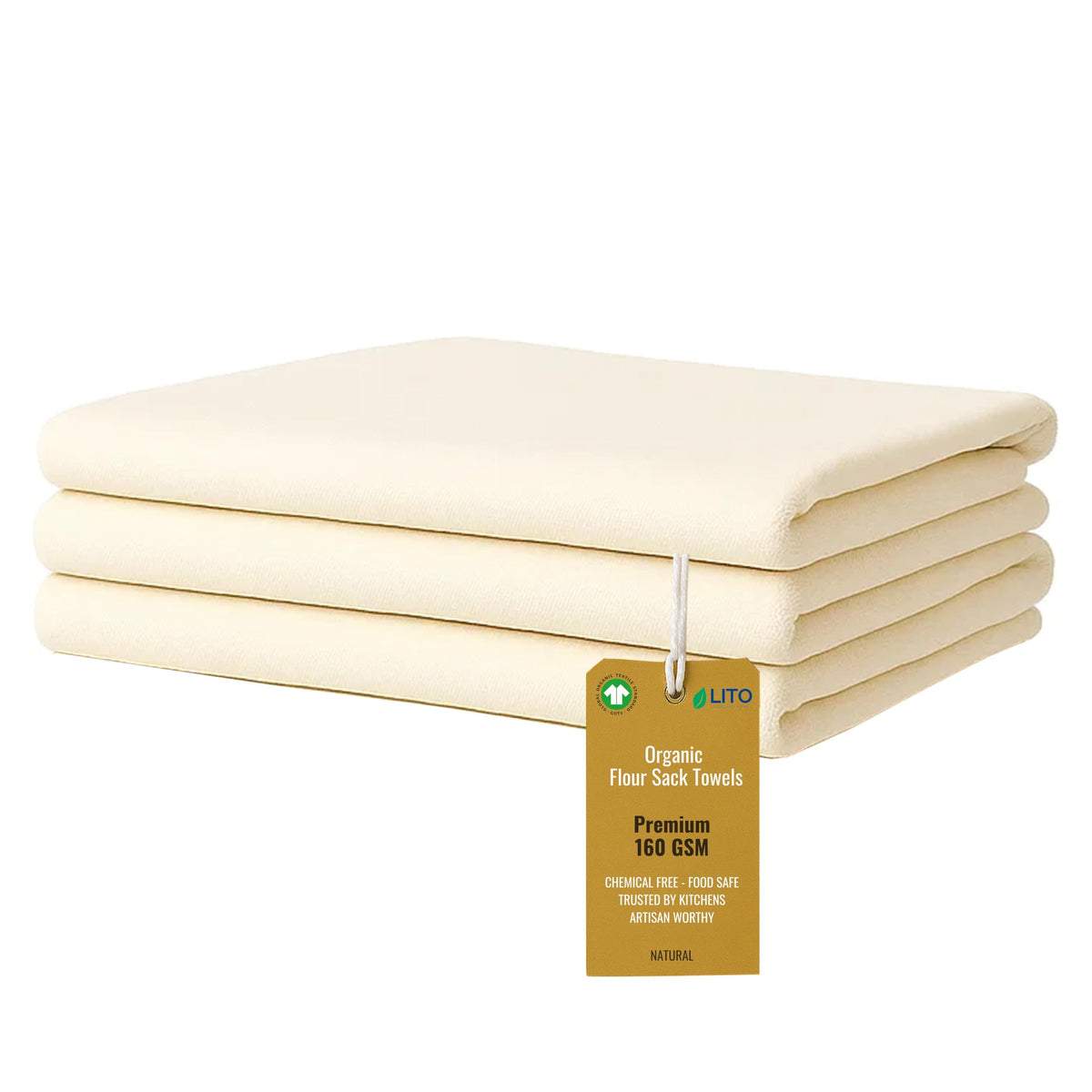 Flour Sack Towels | Tea Towel for Crafts| Kitchen Dish Cotton Blank Towel for Embroidery| Baking Bread Proofing Linen Cover| Super Absorbent Quick Dry| 12 Pack 18"x 28" White