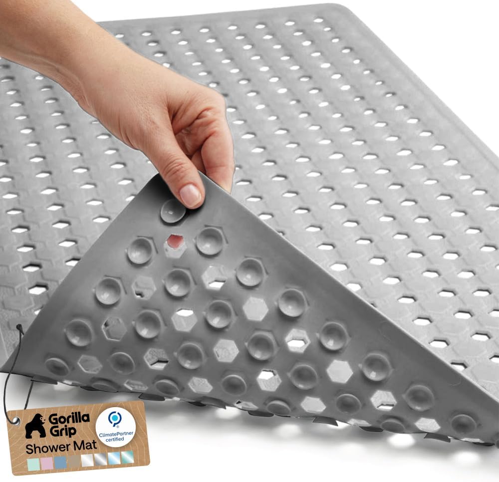 GORILLA GRIP Bath Tub Shower Mat, Bathtub Floor Liner, 35x16 Clear