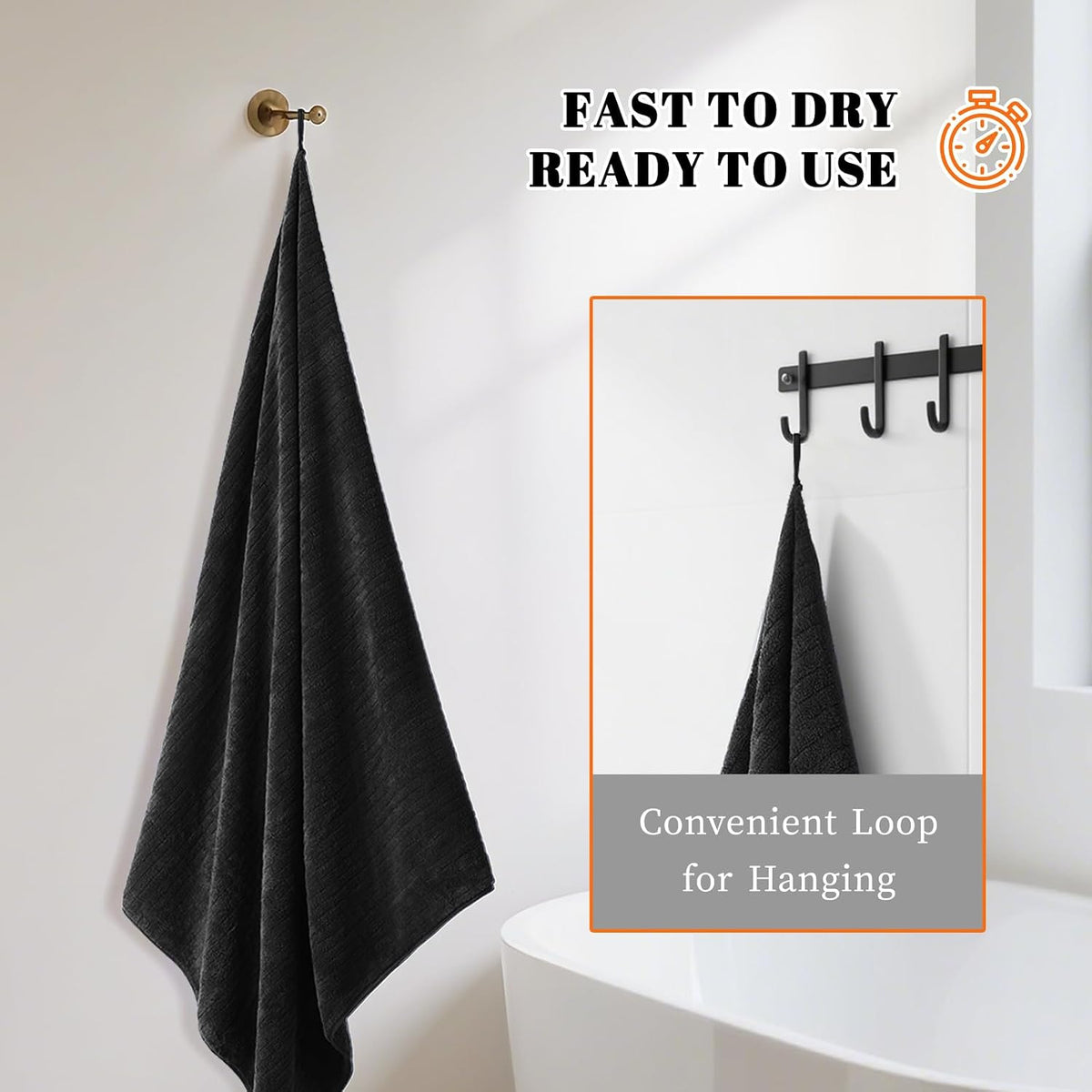4 Pack Bath Towels Set 35 x 70in Extra Large, Ultra Soft Microfiber