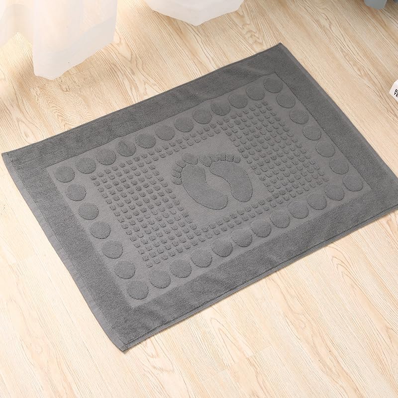 Bath Mats Cotton Banded Shower Bathroom Floor Towel(Feet White)