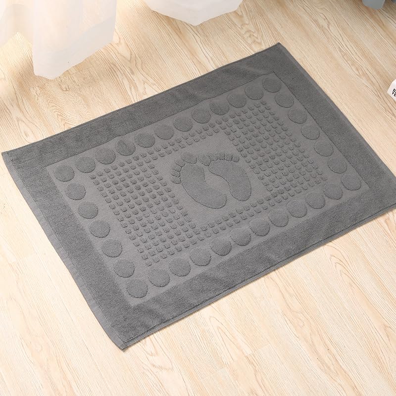 Bath Mats Cotton Banded Shower Bathroom Floor Towel(Feet White)