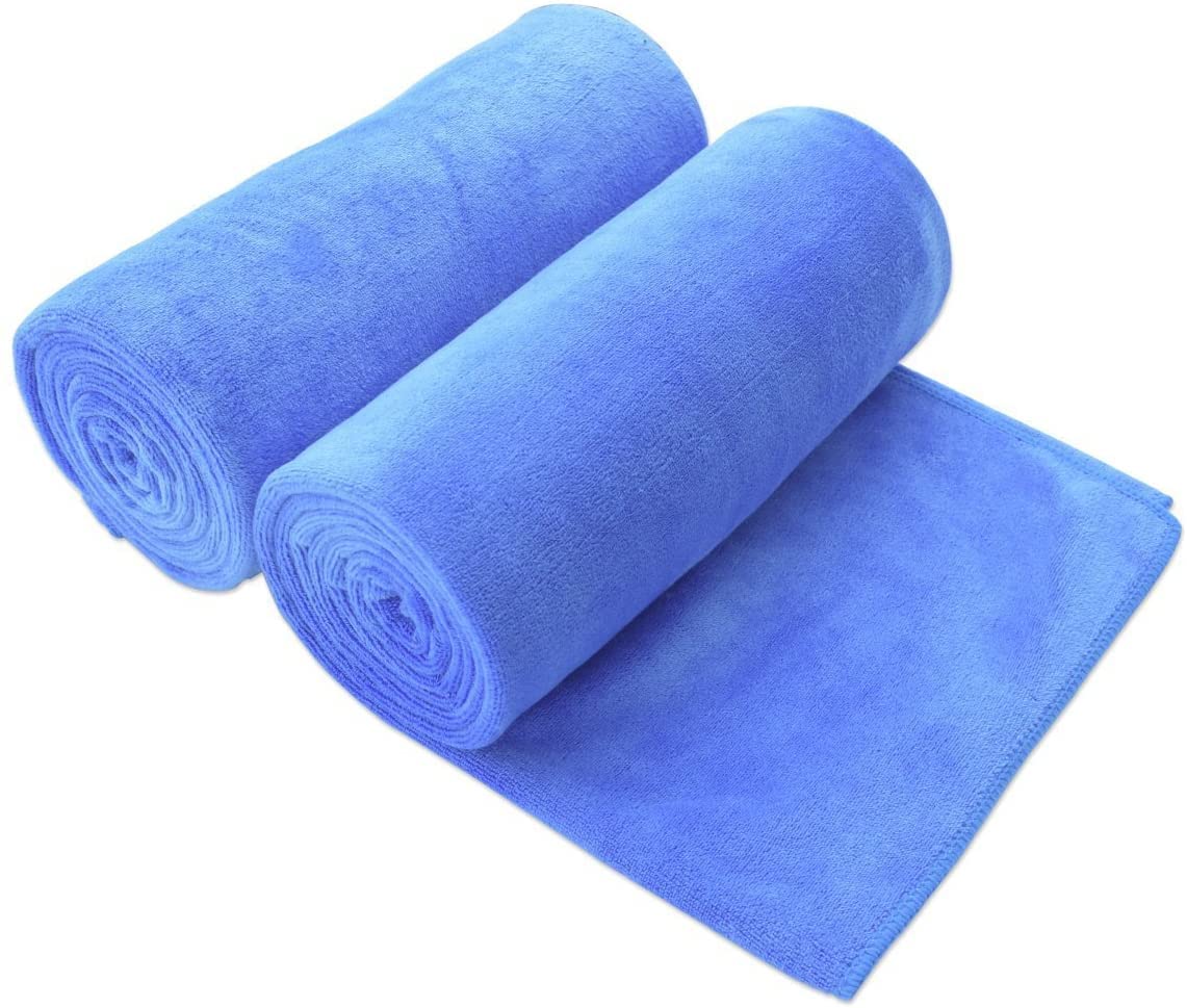 JML Microfiber Bath Towel with Hanging Loop, 2 Pack, 30" x 60", Grey