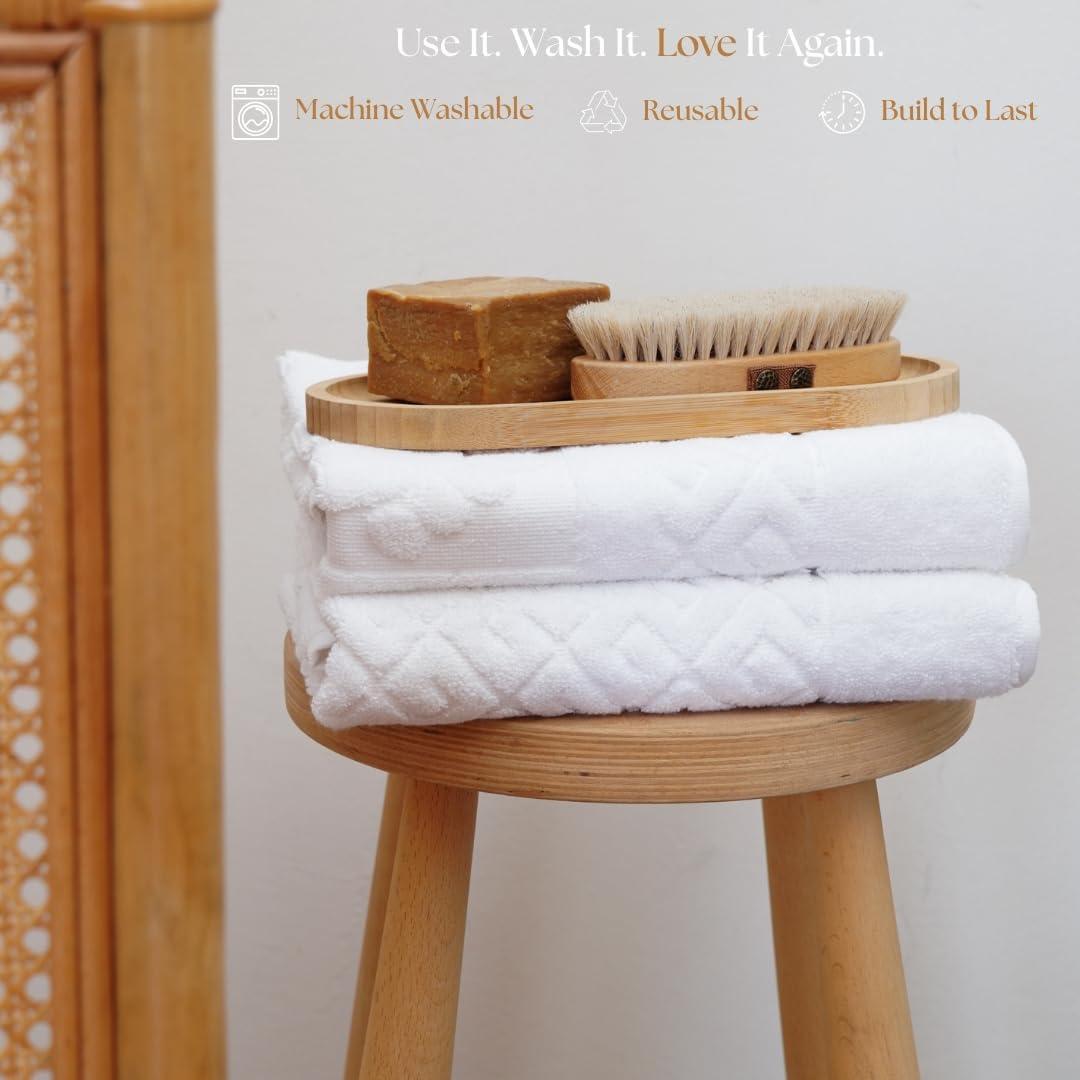 Turkish Cotton Bathroom Floor Towel, 2-Pack Towel Bath Mats