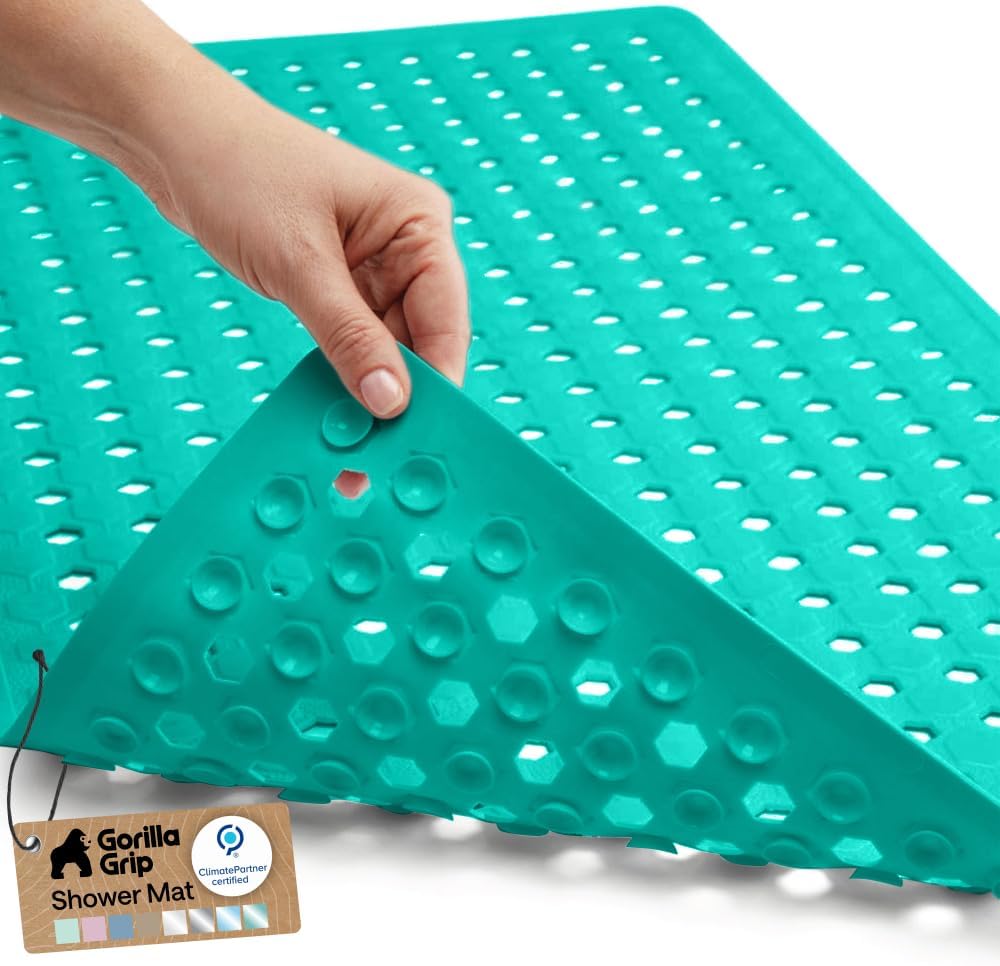 GORILLA GRIP Bath Tub Shower Mat, Bathtub Floor Liner, 35x16 Clear