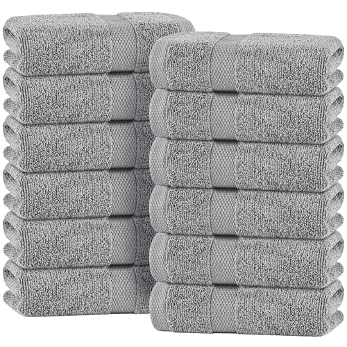 Wealuxe White Bath Towels Set of 4 — 27 x 54 Inch, 100% Ring Spun Cotton 650GSM, Extra Absorbent, Soft White Towels for Bathroom, Shower, Hotel, Spa