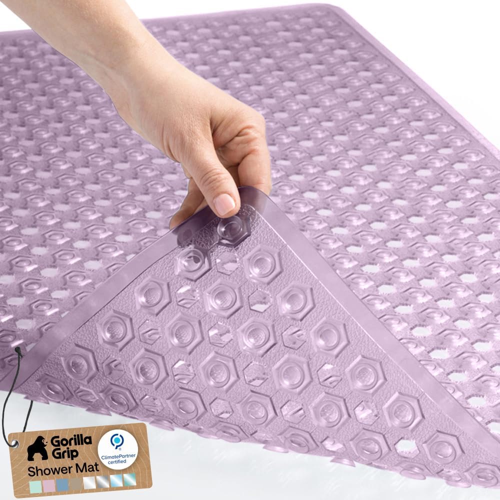 GORILLA GRIP Bath Tub Shower Mat, Bathtub Floor Liner, 35x16 Clear