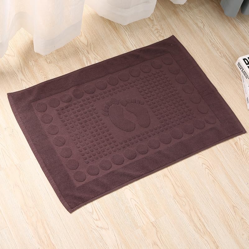 Bath Mats Cotton Banded Shower Bathroom Floor Towel(Feet White)