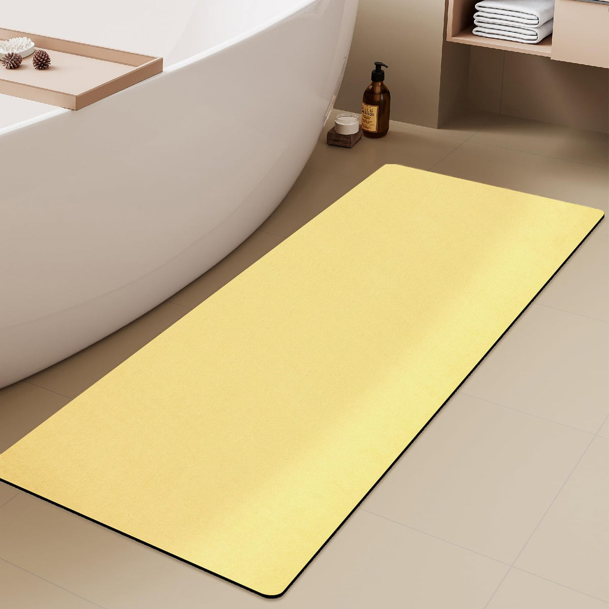 TYUU Thin Bath Mat, Small Bathroom Rugs Non Slip Washable, 16x24 Dark Grey