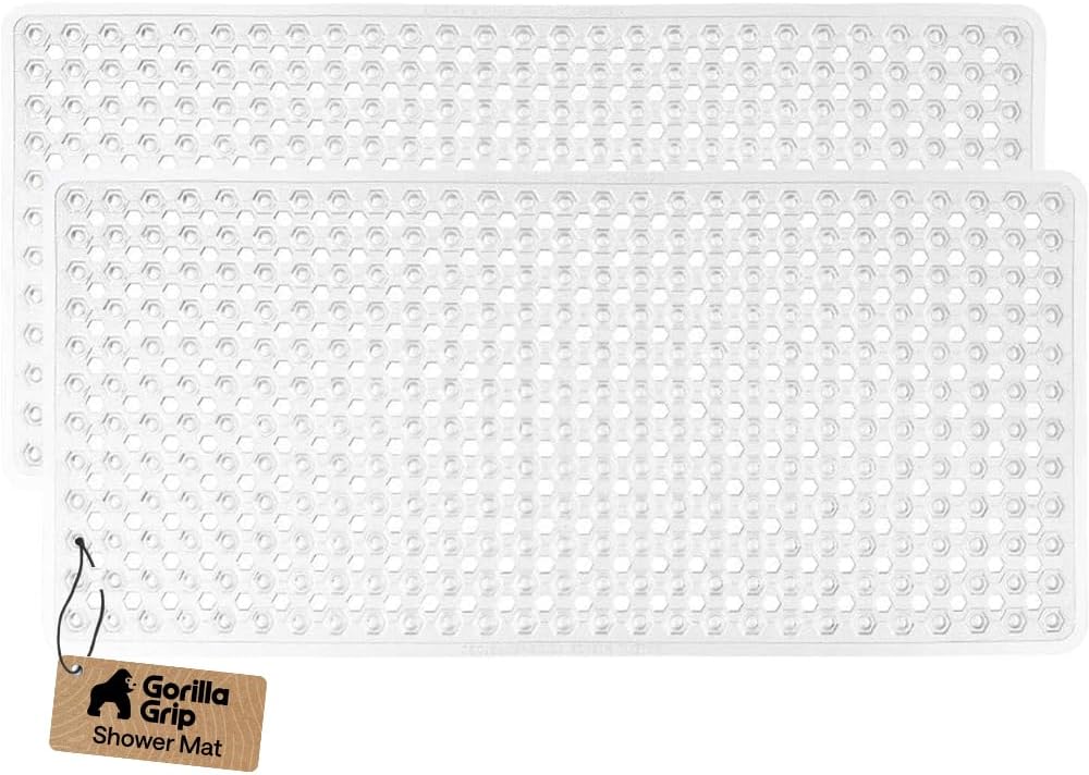GORILLA GRIP Bath Tub Shower Mat, Bathtub Floor Liner, 35x16 Clear