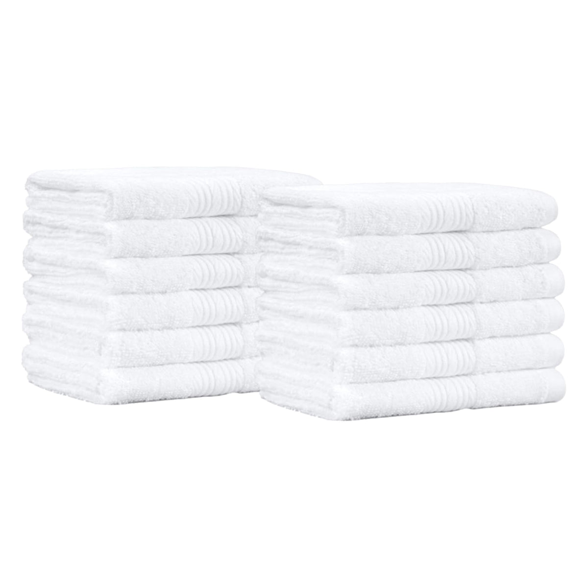 Amazon Basics Fast Drying Cotton Washcloths for Bathroom, Machine Washable, Soft and Highly Absorbent, 12 x 12 in, White, 24-Pack