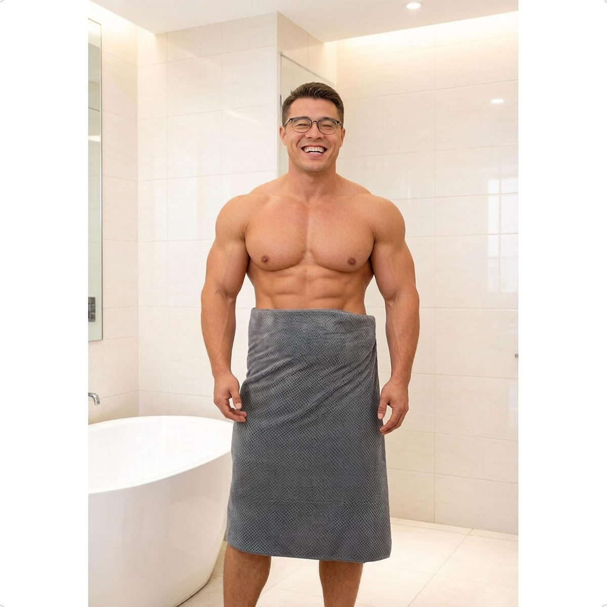 2 Pack Bath Towel Set, Waffle Bath Towel Set, Super Soft Highly Absorbent, Sturdy Quick Drying Towels for Bathroom, Gym, SPA, Yoga (2 Piece 27" x 55", 1Grey+1Purple)
