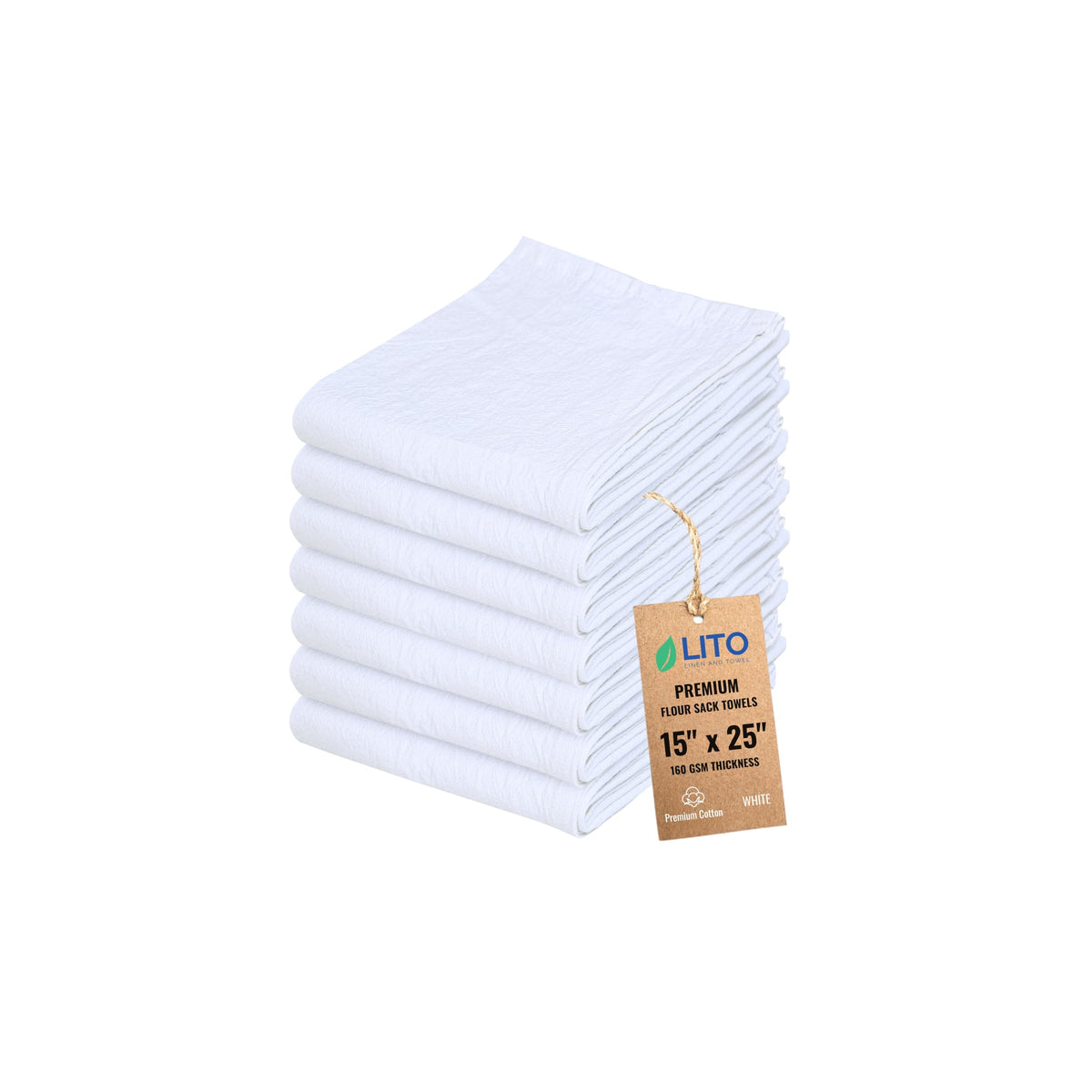 Flour Sack Towels | Tea Towel for Crafts| Kitchen Dish Cotton Blank Towel for Embroidery| Baking Bread Proofing Linen Cover| Super Absorbent Quick Dry| 12 Pack 18"x 28" White
