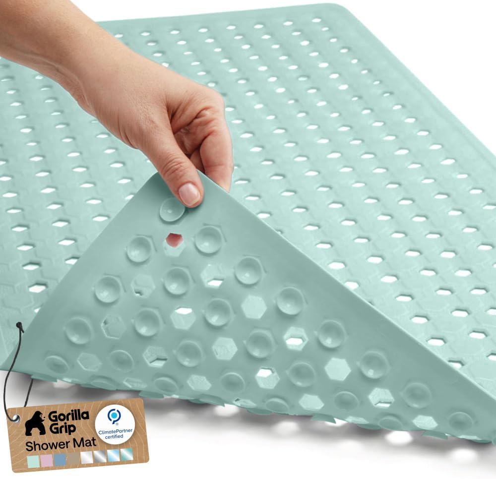GORILLA GRIP Bath Tub Shower Mat, Bathtub Floor Liner, 35x16 Clear