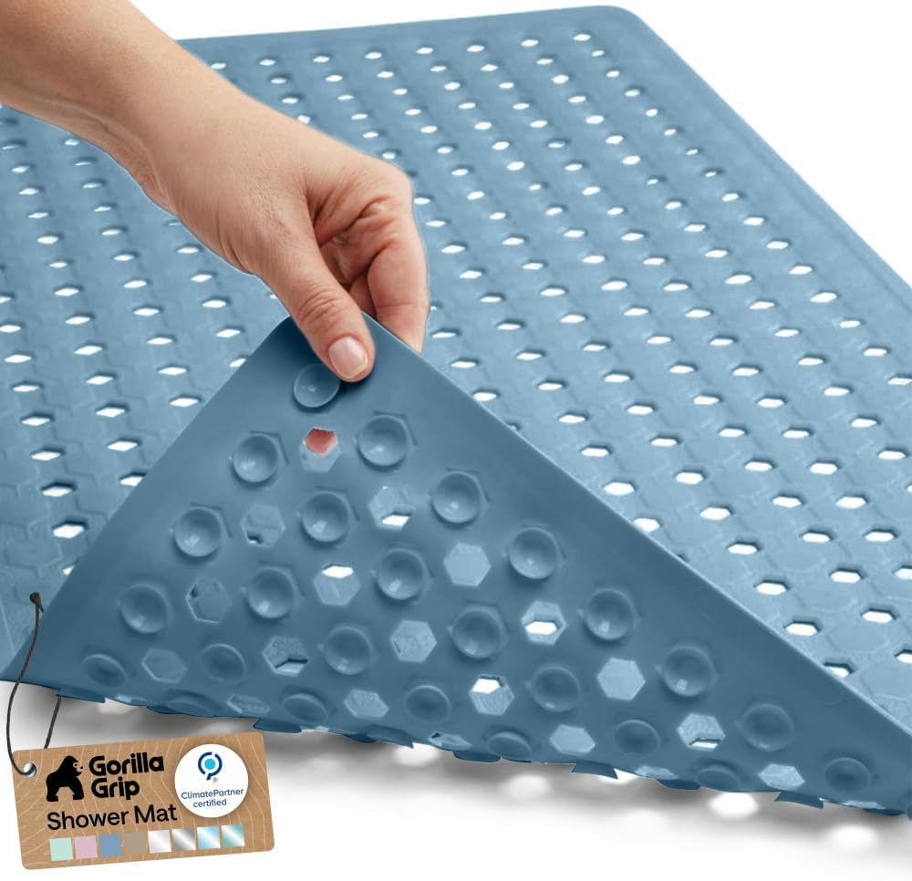 GORILLA GRIP Bath Tub Shower Mat, Bathtub Floor Liner, 35x16 Clear