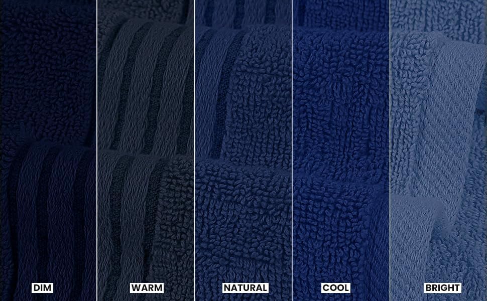 Utopia Towels 6 Piece Hand Towels Set, 16x28 in, 100% Cotton, Navy