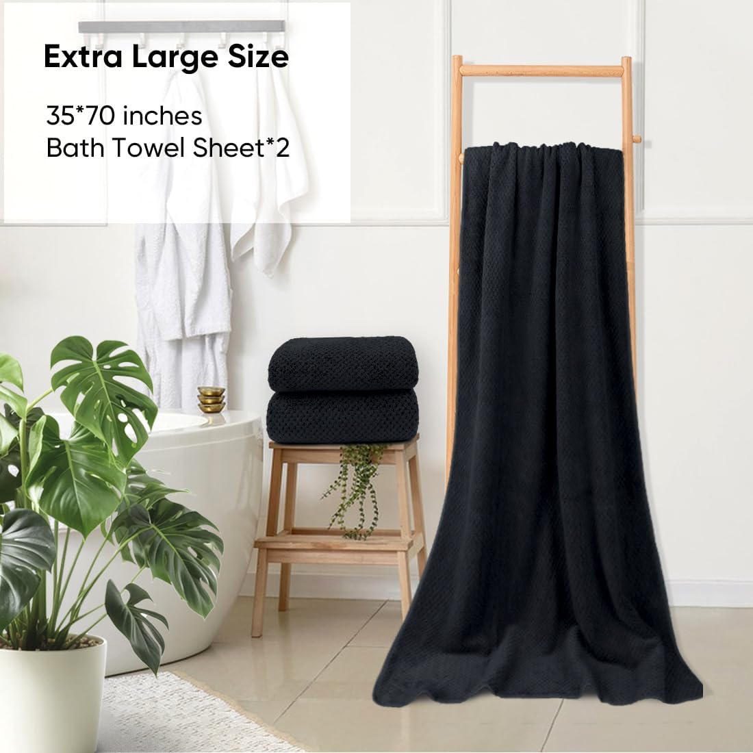 HOMEXCEL Bath Sheets 2PK, 35x70 in, Absorbent&Soft, Extra Large Bath Towel