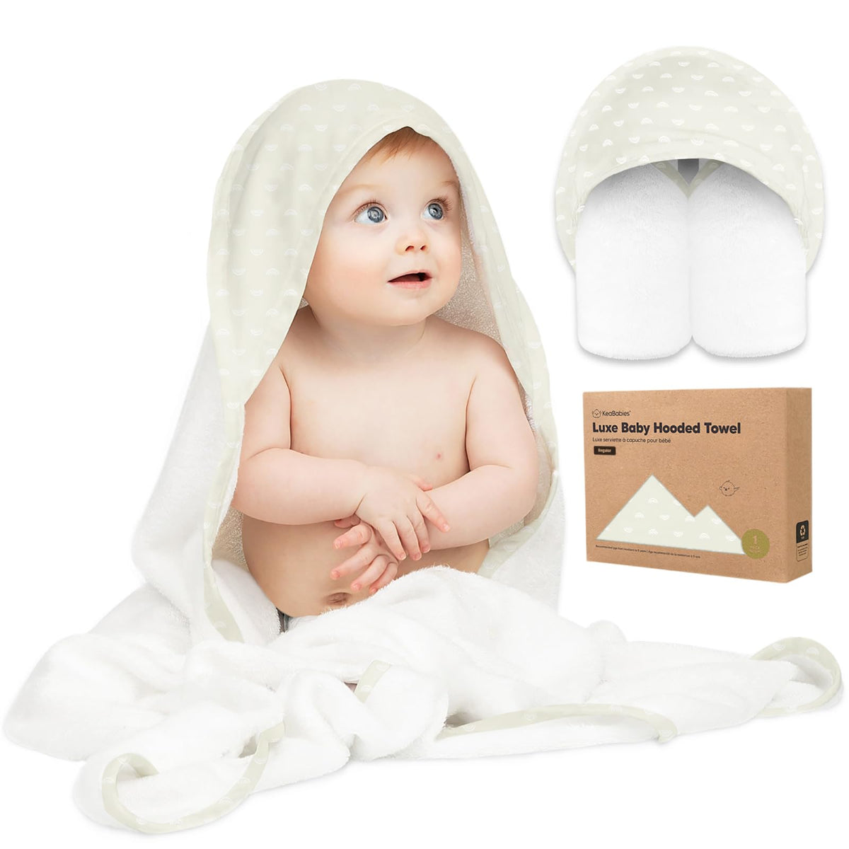 KeaBabies Hooded Baby Towel for Newborn, Baby Bath Towels (Duck, 35x35)
