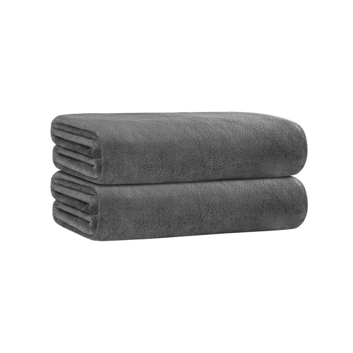 JML Microfiber Bath Towel with Hanging Loop, 2 Pack, 30" x 60", Grey