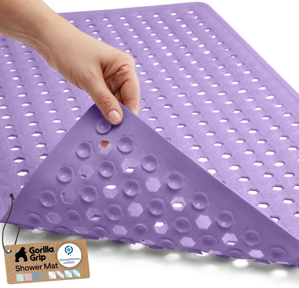 GORILLA GRIP Bath Tub Shower Mat, Bathtub Floor Liner, 35x16 Clear