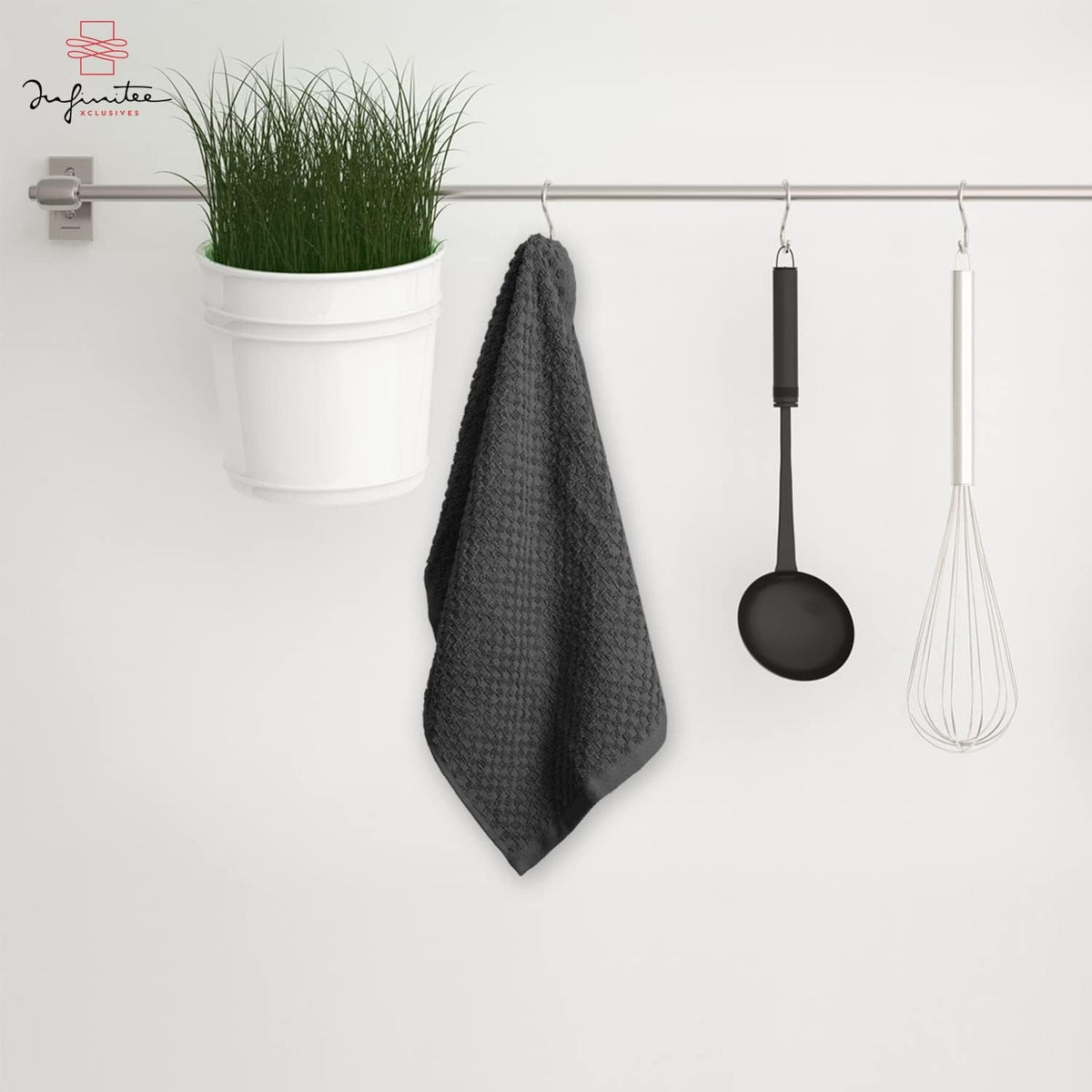 Infinitee Xclusives Kitchen Towels - 6 Pack - Cotton Dish Towel |15" x 25"|