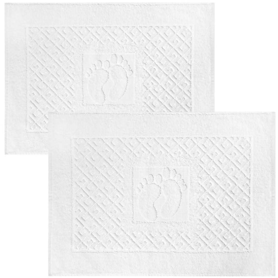 Turkish Cotton Bathroom Floor Towel, 2-Pack Towel Bath Mats
