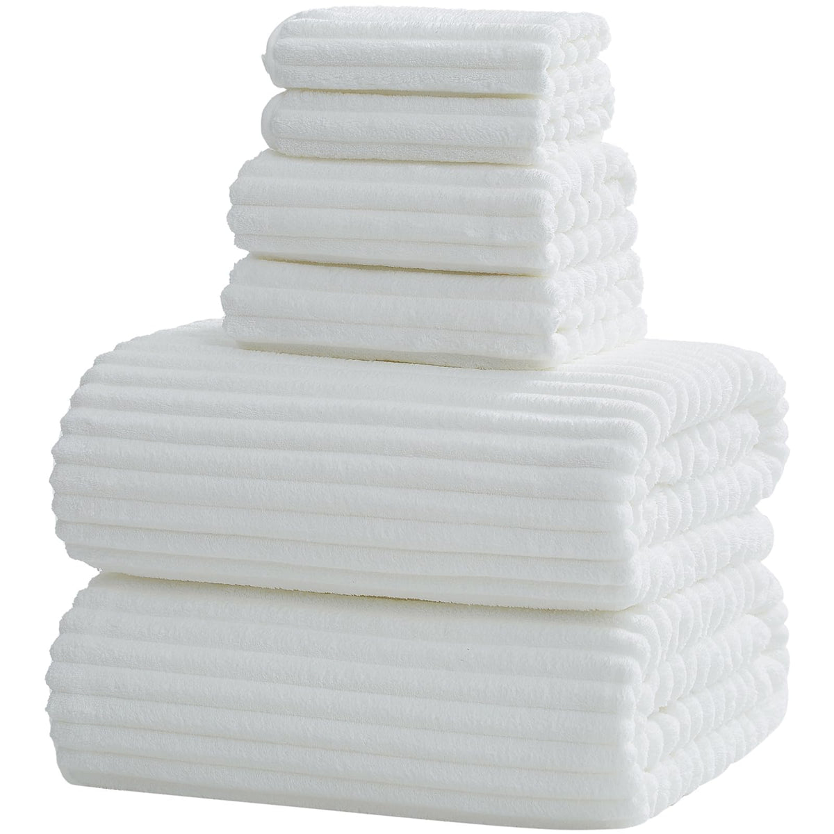 6 PC Bath Towel Set, 40"x80" Oversized Bath Sheets, Navy Blue