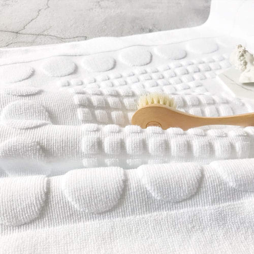 Bath Mats Cotton Banded Shower Bathroom Floor Towel(Feet White)
