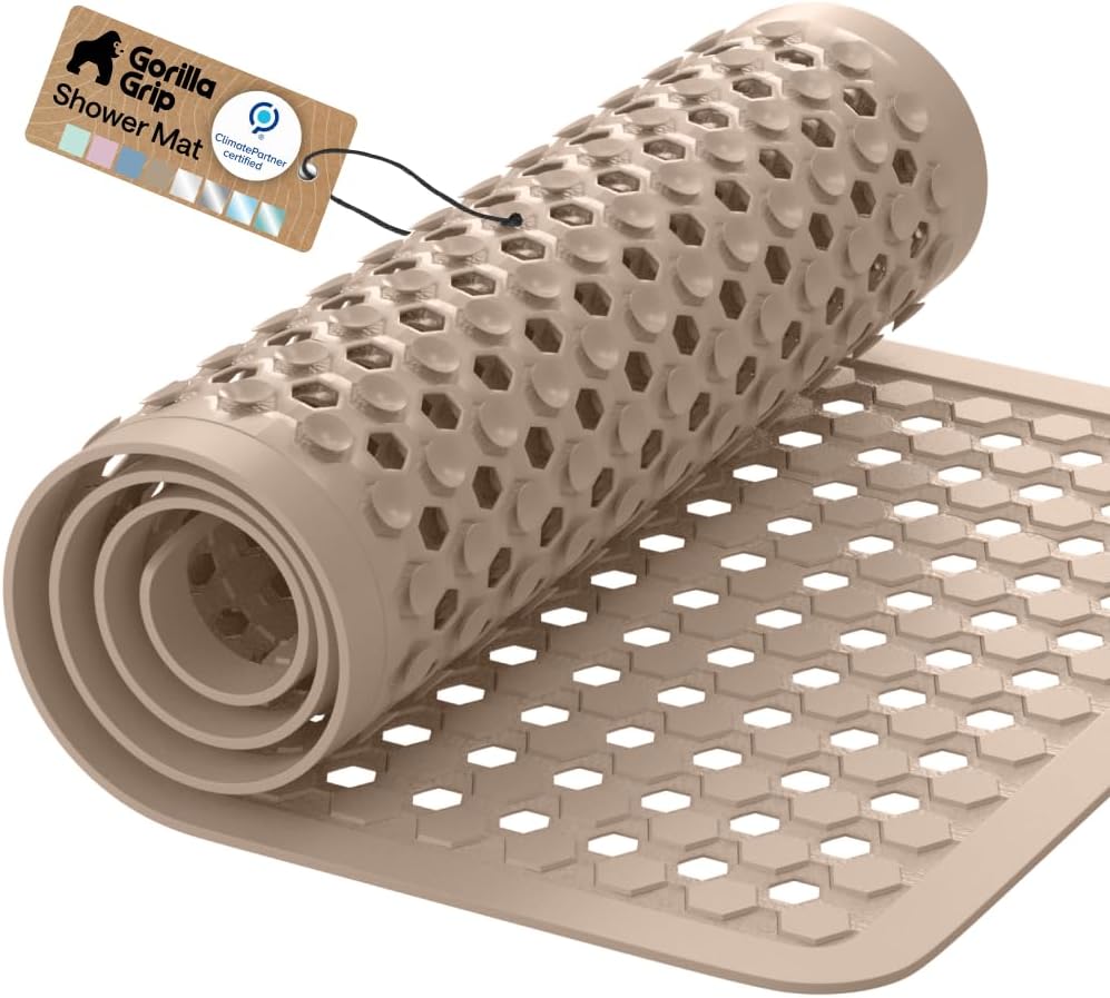 GORILLA GRIP Bath Tub Shower Mat, Bathtub Floor Liner, 35x16 Clear
