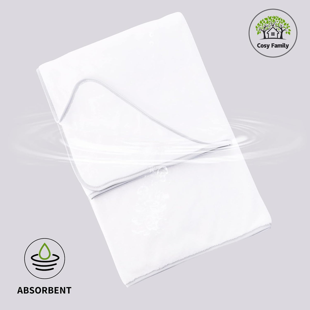 Cosy Family Microfiber 4 Pack Bath Towel Set, Lightweight and Quick Drying, Ultra Soft Highly Absorbent Towels for Bathroom, Gym, Hotel, Beach and Spa (White)