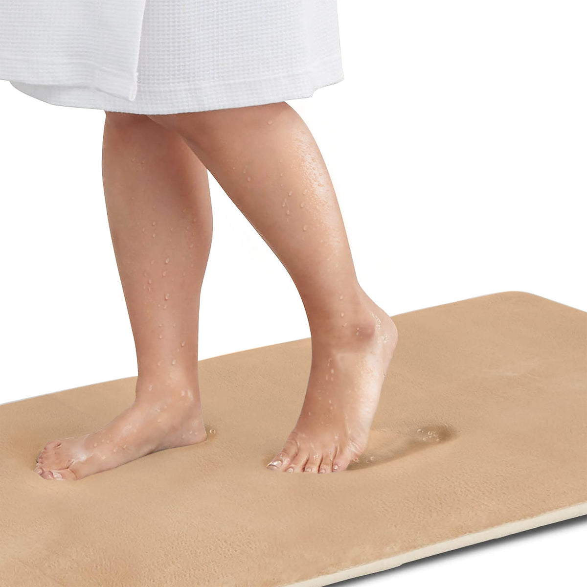Memory Foam Bath Mat Non Slip Absorbent Super Cozy Velvet Bathroom Rug Carpet (17 inches X 24 inches, Grey)