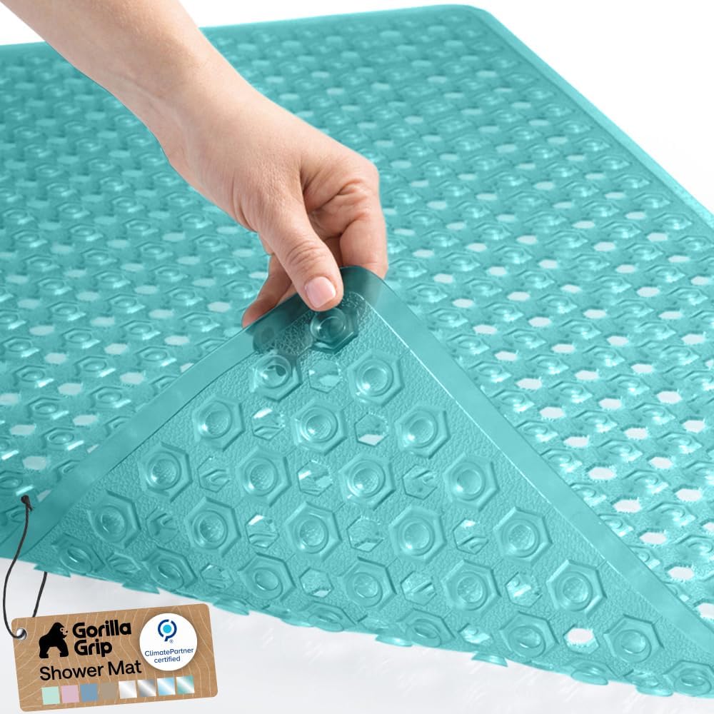 GORILLA GRIP Bath Tub Shower Mat, Bathtub Floor Liner, 35x16 Clear