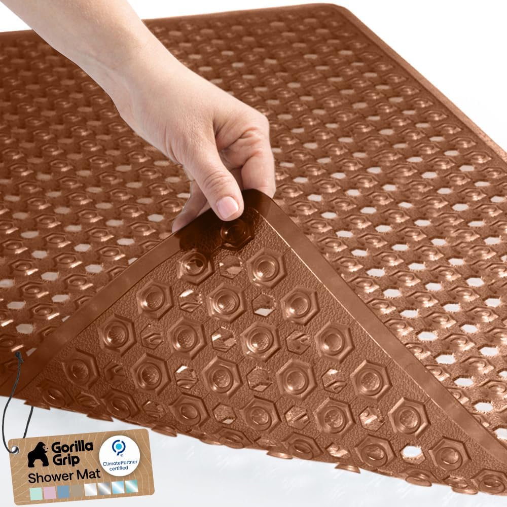 GORILLA GRIP Bath Tub Shower Mat, Bathtub Floor Liner, 35x16 Clear