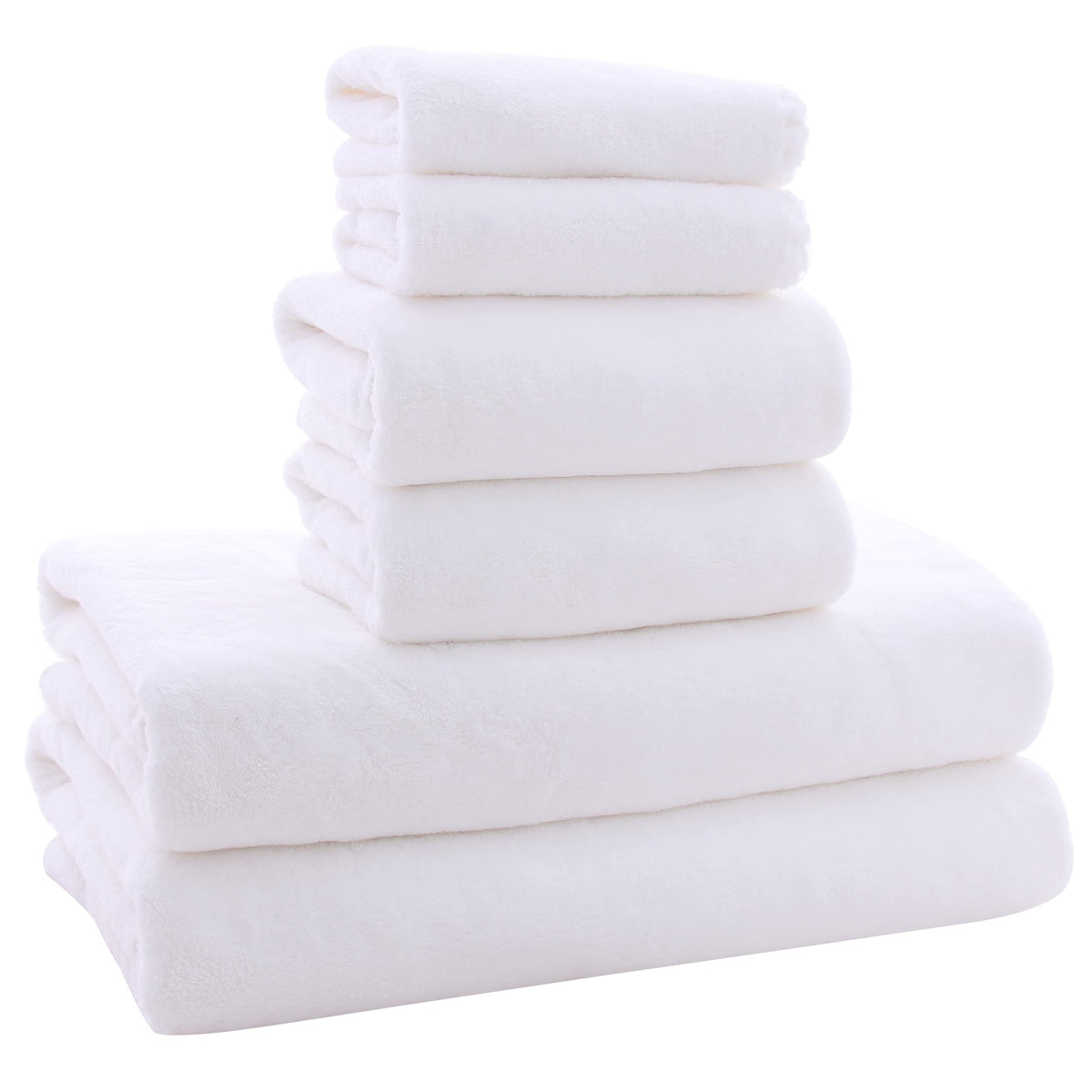 MOONQUEEN Ultra Soft Towel Set - Quick Drying - 2 Bath Towels 2 Hand Towels 2 Washcloths - Microfiber Coral Velvet Highly Absorbent Towel for Fitness, Bathroom, Sports, Yoga, Travel-Grey 6 Pcs