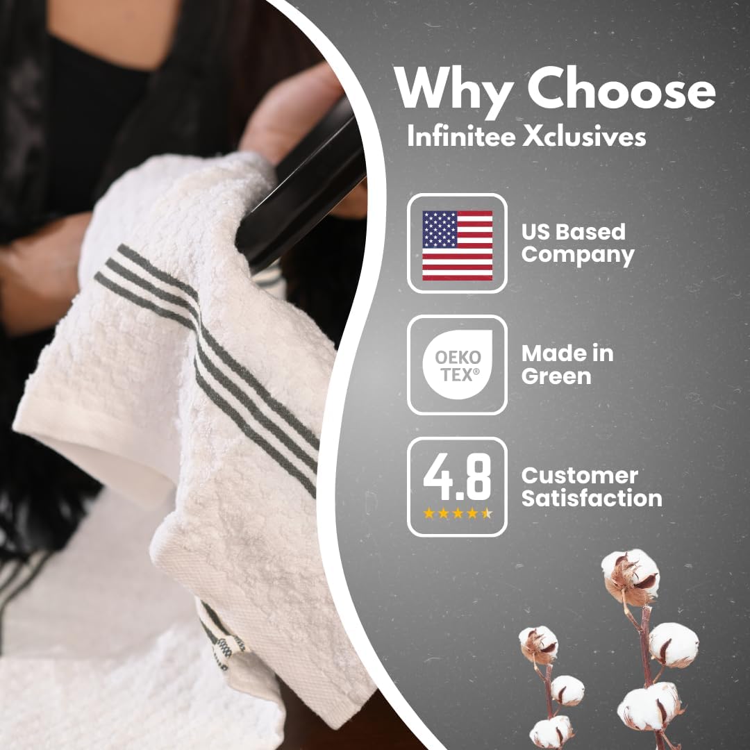 Infinitee Xclusives Kitchen Towels - 6 Pack - Cotton Dish Towel |15" x 25"|