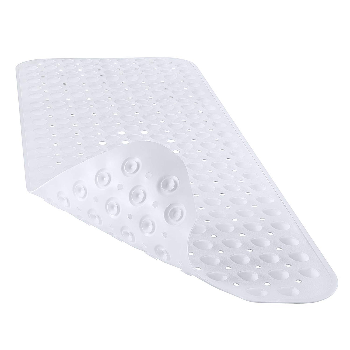 YINENN Bath and Shower Safety Mats 40x16 inch, Non Slip with Suction Cups for Bathroom Stall and Tub Floor, Extra Large and Machine Washable, Drain Holes Keep Bathtub Clean, Clear