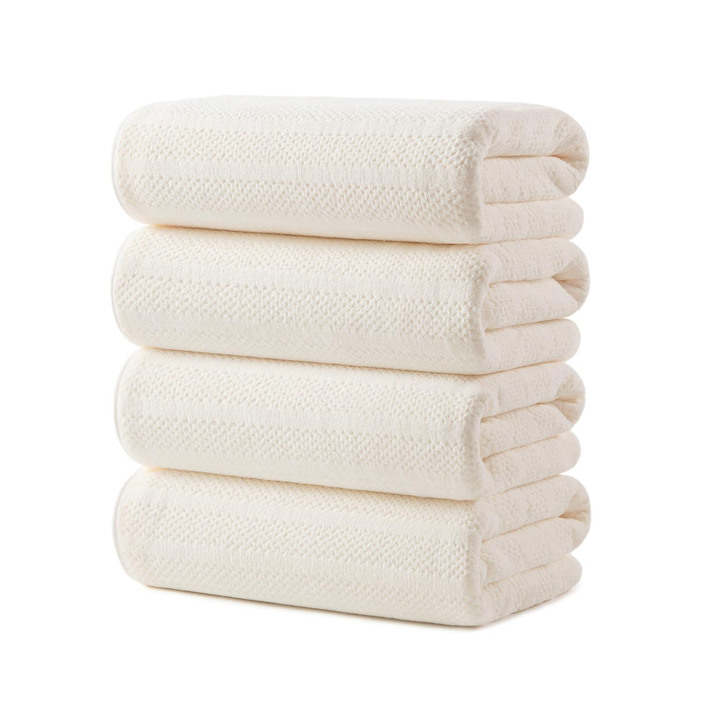 ecolook Microfiber Bath Towels Set of 4, 31 x 63 Inch Extra Large Bath Towel Set, Super Soft & Highly Absorbent, Quick Dry Lightweight Towels for Bathroom, Gym, Spa, Pool & Travel, Multicolor