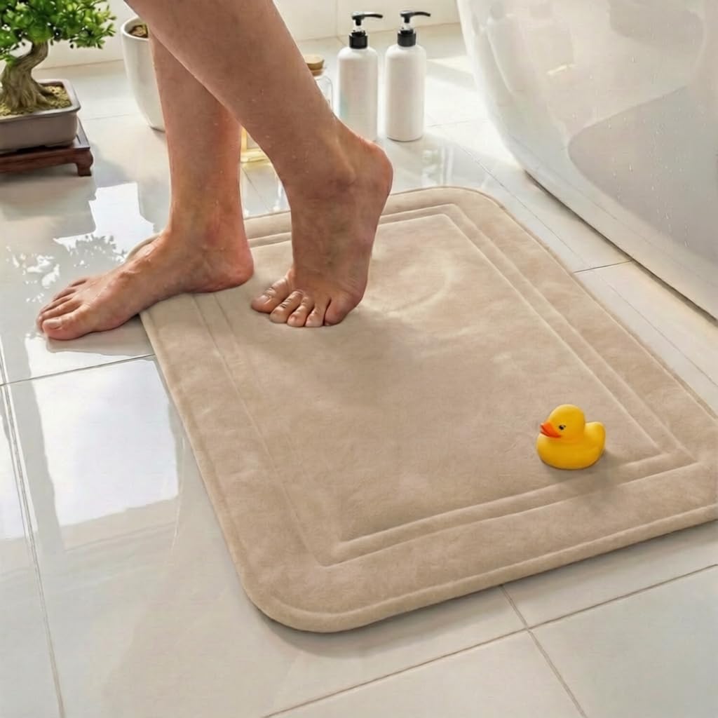 ITSOFT Memory Foam Bath Mat 31x20, Non Slip, Machine Washable, Quick Dry & Absorbent Rugs, Bath Mats for Bathroom Floor, Tub & Shower, Bathroom Rug, Sage Green