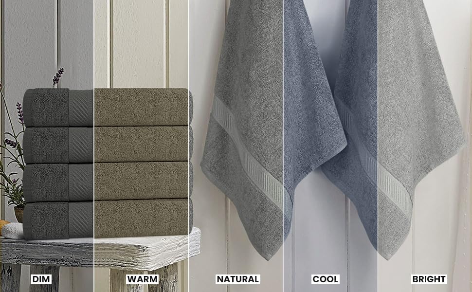 Utopia Towels 6 Pack Medium Bath Towels, 24x48 in, 500 GSM Cotton, Grey
